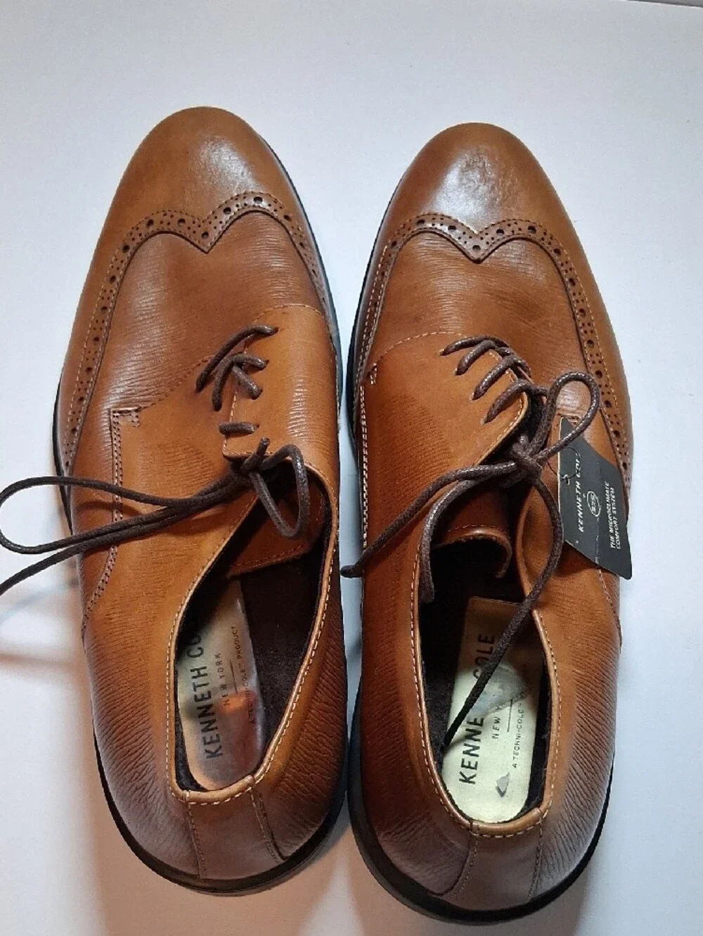 Kenneth Cole Classic Men's Tan Brogue Derby Shoes